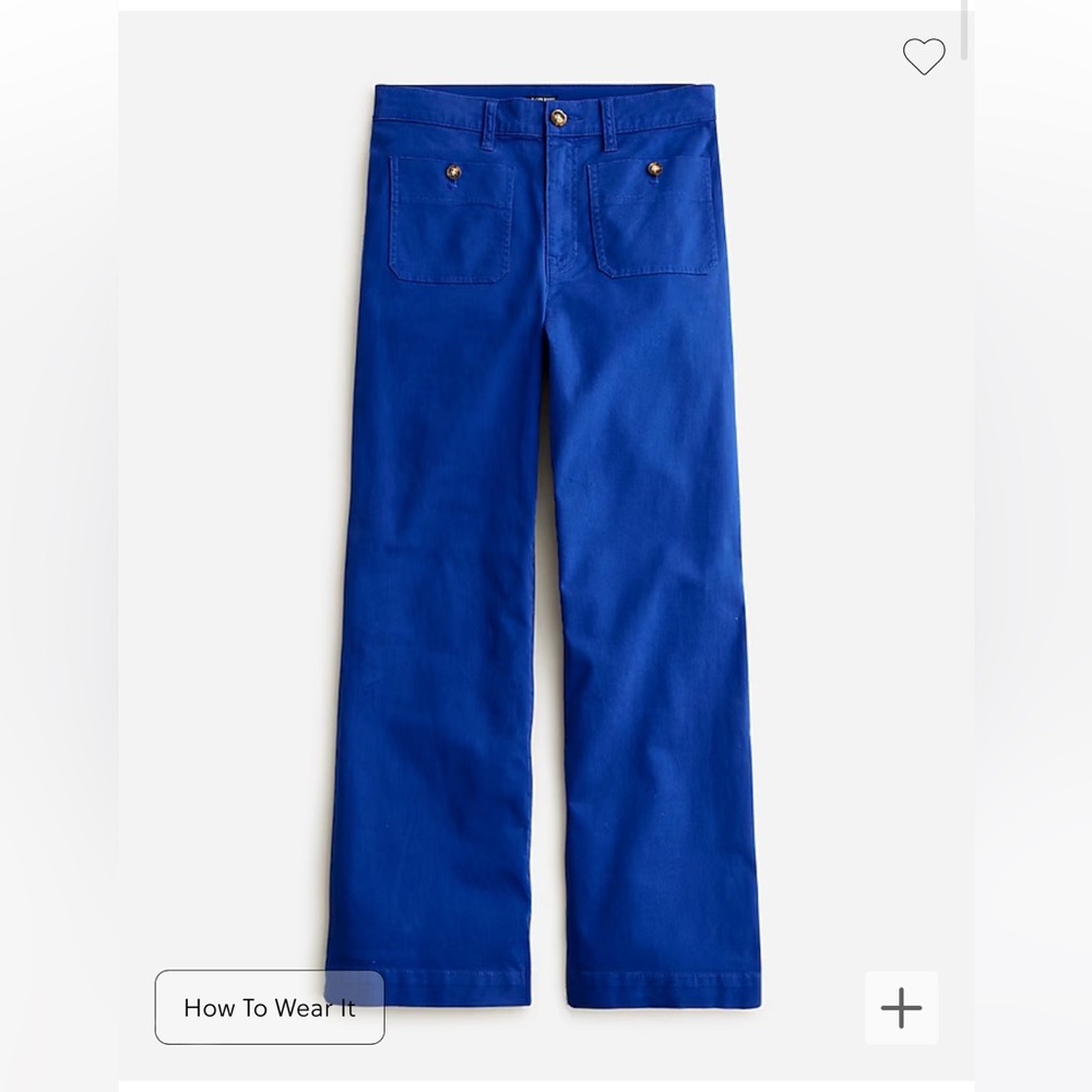 Jcrew sailor slim wide leg chino pant 26